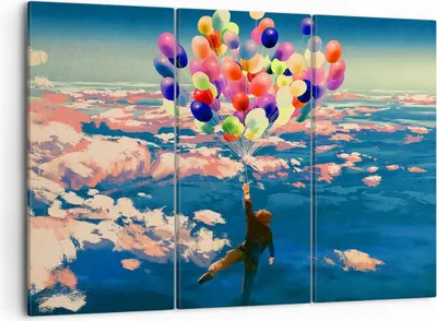 Produktbild von Bild auf Leinwand - Leinwandbild - Abstraktion Ballon - 105x70cm - Wand Bild - Wanddeko - Leinwanddruck - Bilder - Kunstdruck - Wanddekoration - Leinwand bilder - Wandkunst - CE105x70-3720