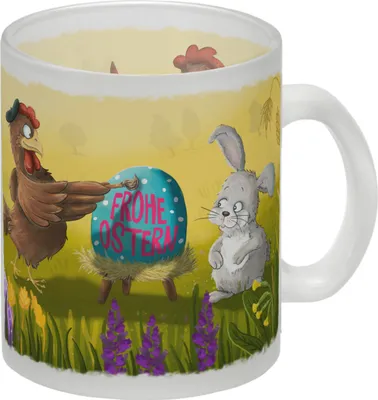 Produktbild von Frohe Ostern Glas Tasse
