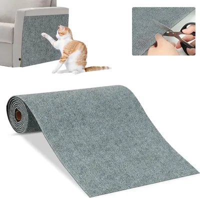 Produktbild von Selbstklebende Krabmat - Katzenkratzteppich - Oberflächenverjüngung - Katzenkratzbrett - Katzenkratzwand - Katzenspielzeug - Dunkelgraue Sofas - 200 x 40