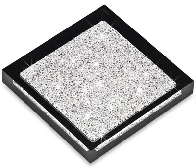 Untersetzer mit Swarovski-Kristallen, schwarz, 8x8 cm