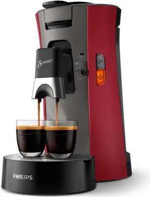 Produktbild von Philips Senseo® Select Kaffee Pad Maschine, 3 Kaffeespezialitäten, Kaffeestärkewahl Plus, Crema Plus, Rot (CSA240/90)