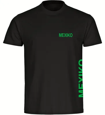 Produktbild von multifanshop Herren T-Shirt - Mexiko - Brust & Seite, schwarz, Größe XXL