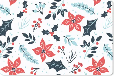 Produktbild von MuchoWow® Schreibtischunterlage Winter - Blumen - Weihnachten - Muster 60x40 cm - XXL Mauspad - Großes Mauspad
