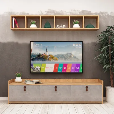 Image de Skye Decor, Sleppa, meuble TV, chêne, panneaux de particules 100 % mélaminés, 150 x 35 x 45 cm