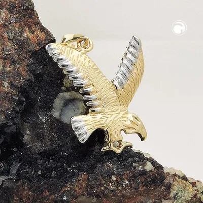 Produktbild von Anhänger, Adler bicolor glänzend, 9Kt GOLD