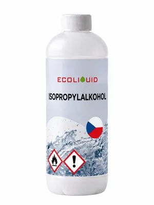 Obrázok produktu pre Ecoliquid Izopropylalkohol 99,9 % IPA 0,5 l; Odstraňuje mastnotu, čistí, dezinfikuje; Zdravotníctvo, veterinárstvo, domácnosť, 3D tlač, detailing, kozmetika, priemysel