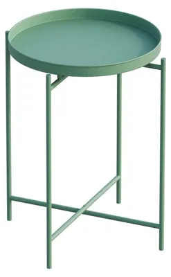 Image de Table basse d'appoint en métal vert 46 x 56 x 46 cm