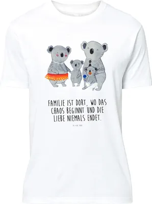 Produktbild von Mr. & Mrs. Panda S T-Shirt Koala Familie - Weiß - Geschenk, Shirt, Muttertag, Tshirt, Family, Mama, Papa, Geschwister, oberteil, Lustiges, Kinder