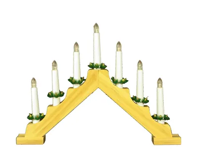 Produktbild von HAAC Holzbogen 7er LED Kerze Lichterbogen warmweiß 42,4 cm x32cmx4,5cm Weihnacht