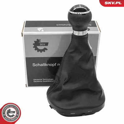Produktbild von ESEN SKV Schaltknauf 6-Gang Schalthebelknauf Schwarz Kunststoff Synthetikleder für VW TOURAN (1T1, 1T2) Caddy III Kombi (2KB, 2KJ, 2CB, 2CJ)