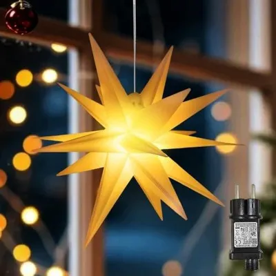 Zdjęcie produktu dla Gwiazda bożonarodzeniowa 3D podświetlana LED 60 cm na prezent