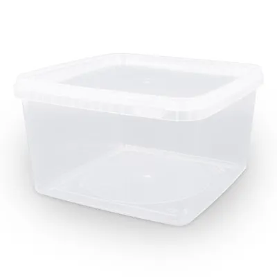 Produktbild von Dose 3 Liter – 19,5 × 19,5 × 11 cm – Transparent mit Klarsichtdeckel