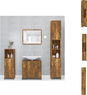Obrázek produktu pro vidaXL Koupelnová skříňka kouřový dub 30x30x183,5 cm materiál na bázi dřeva - Koupelnový nábytek sety