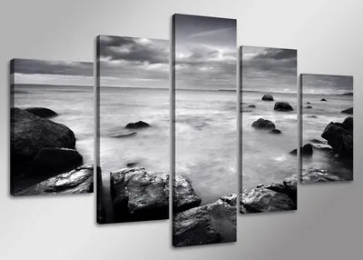 Obrázok produktu pre Obraz na plátne Kamenistá pláž 5-dielny 160x80 cm