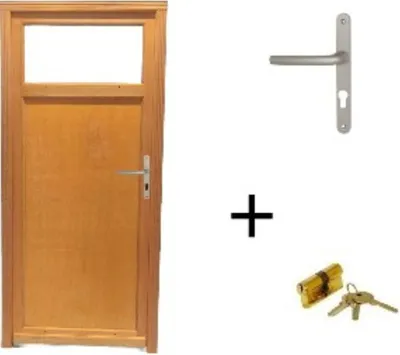 Image de Porte De Service Bois Pagos (Pivoine), H200xL90 p.Gauche + PoigneeEt Barillet (ref 01245F924)