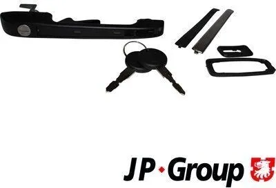 Produktbild von JP GROUP 1187100580 Türgriff mit Schließzylinder Vorne Rechts für VW GOLF II (19E, 1G1) Schwarz