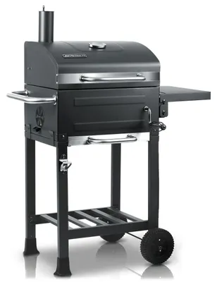Productafbeelding van Houtskoolgrill Antraciet 40x31,5 cm - Verstelbare Kolenbak en Thermometer