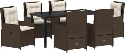 Obrázok produktu pre Záhradný jedálenský set 7 pcs Hnedá polyratan