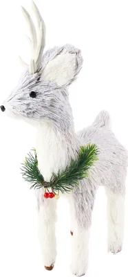 Image de Décoration de Noël cerf Exquisite Cute Desktop Holiday Simulation Elk Figurine for Show Window Decoration (en anglais)