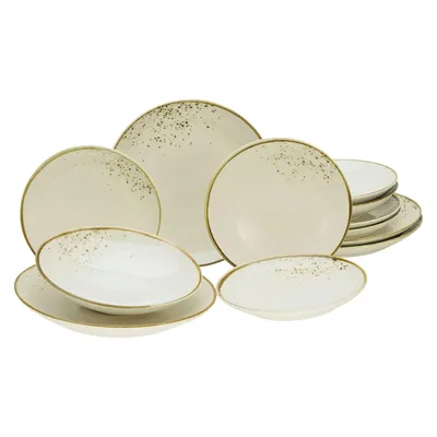 Produktbild von CreaTable, 14779, Nature Collection Natural Living, Tellerset 12-tlg, Steinzeug