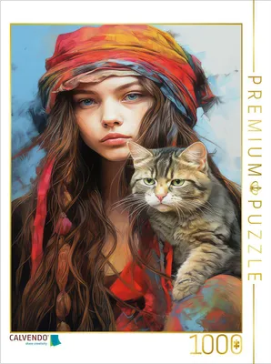Produktbild von CALVENDO Puzzle Mann und Katze | 1000 Teile Lege-Größe 64x48cm Foto-Puzzle für glückliche Stunden