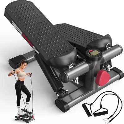 Produktbild von JASPORT ST1 Mini-Stepper, 2-in-1 mit Power Ropes, LCD, Einstellbarer Widerstand, für Bein- & Armtraining, Leise & Kompakt, max. 100kg Belastung
