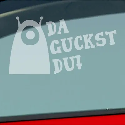 Produktbild von Auto Aufkleber Da guckst du! Alien Monster 15x8 cm Milchglas Sticker Heckscheibenaufkleber