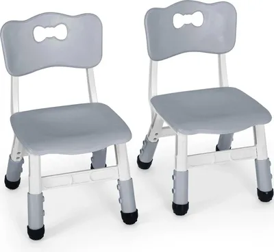 Obrázek produktu pro Dětská židle, výškově nastavitelná, stabilní a ergonomická, šedá - balení 2 ks