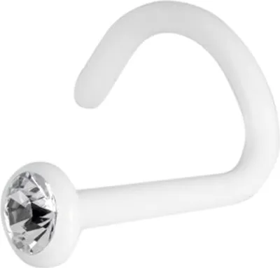 Produktbild von Karisma Nasenpiercing Weiss Bioplast Mit Swarovski Elements 0,8mm Nasenstecker - Stein - Regenbogen