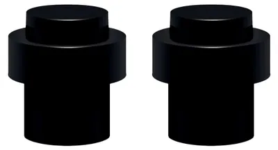 Produktbild von 2er Set Türstopper aus Edelstahl für Boden oder Wand - Stabiler Bodentürstopper mit Gummi Türpuffer ø32mm, Höhe 45mm