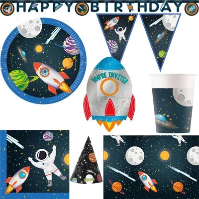 Produktbild von Weltraum XL Partyset zum Kindergeburtstag Geburtstagsdeko