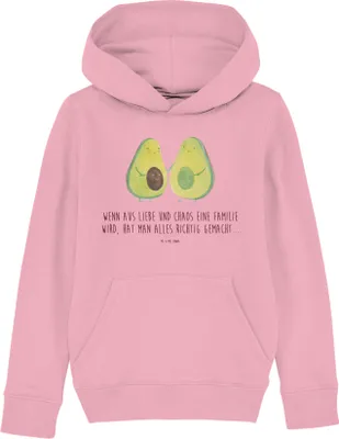 Produktbild von Mr. & Mrs. Panda Kinderpulli Avocado Pärchen 7-8 Jahre (122/128) - Baumwolle Pink - Geschenk, Pullover, Sweatshirt, Kinder, Hochzeit, Schwangerschaft, Kapuzenpullover, Liebe