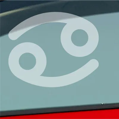 Produktbild von Auto Aufkleber Cancer Krebs Sternzeichen Sterne Horoskop 12x10 cm Milchglas Sticker Heckscheibenaufkleber
