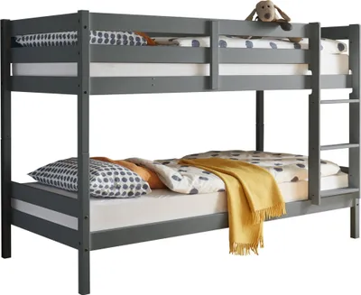 Produktbild von Etagenbett >Moritz< in Kiefer Grau aus Massivholz - 207x140x97cm (BxHxT)