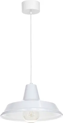 Produktbild von Pendelleuchte Metall Weiß Ø 36 cm Vintage Mid Century E27 Hängelampe Esszimmer Küche