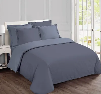 Immagine prodotto di Vision, set di lenzuola, 100% cotone, composto da: 1 copripiumino 220 x 240 cm + 2 federe 65 x 65 cm, colore grigio e grigio perla