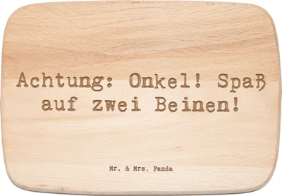 Produktbild von Mr. & Mrs. Panda Holz Vesperbrett Spruch Spaßiger Onkel - Transparent - Geschenk, Lächeln, Familie, Frühstücksbrettchen, Frühstücksbrett, Holzbrett, Unterhaltung, Energie
