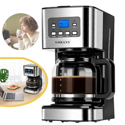 Produktbild von Kaffeemaschine mit Timer, Tropfstopp, Filterkaffeemaschine, 1.5L, Automatische Abschaltung