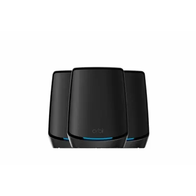 Produktbild von NETGEAR Orbi RBK863SB - - WLAN-System - (Router, 2 Extender) - bis zu 627 m² - Netz - 10GbE - Wi-Fi 6 - Tri-Band