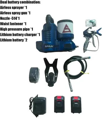 Produktbild von Airless-Farbsprühgerät - Elektrisches Farbsprühgerät - 500 W - 1,2 l - 2200 PSI - 2 Akkus - EU-Stecker