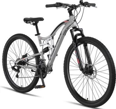 Image de Chillaxx Bike Falcon Premium Mountainbike en 24 et 26 pouces - vélo pour garçons, filles, femmes et hommes - frein à disque - 21 vitesses - suspension complète