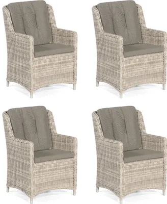 Produktbild von Sonnenpartner Avatar 4er-Set Garten-Sessel Gartenstuhl Alu mit Polyrattan white-coral
