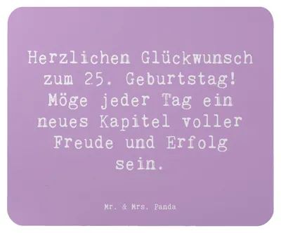 Produktbild von Mr. & Mrs. Panda Mouse Pad Spruch 25. Geburtstag - Lavendeltraum - Geschenk, Jubiläum, Happy Birthday, Mousepad, mousematte, mausteppich, Liebevoll, Alter, Glückwunsch