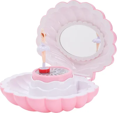 Obrázok produktu pre Hudobná šperkovnica pre deti, farebná, tancujúca, so zrkadielkom na make-up, organizér pre dievčatá, ružová