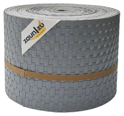 Produktbild von Sichtschutzstreifen zaun|zu RATTAN 26m Rolle Zaunblende für Doppelstabmattenzaun Hellgrau 26m