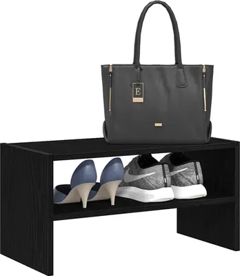 Produktbild von "2026 Promotion" Schuhschrank, Schuhkipper, Schuhregal, Stapelbar Schwarze Eiche 60x30x30,5 cm - Schuhständer CC31962