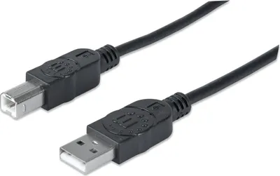 Produktbild von MANHATTAN USB Kabel A -> B St/St  3.00m schwarz