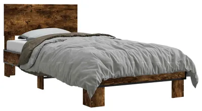 Immagine prodotto di vidaXL Struttura letto con testiera in rovere affumicato 80 x 200 cm