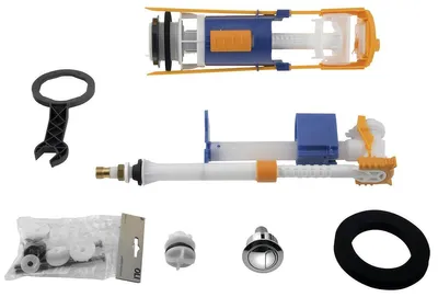Produktbild von Kerasan Spülgarnitur für Kombi-WC, Bodenfüllung 1/2", Chrom