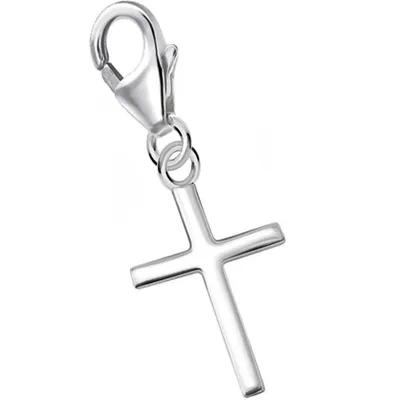 Zeitloser Kreuzanhänger Charm für Armband I 925 Echtsilber